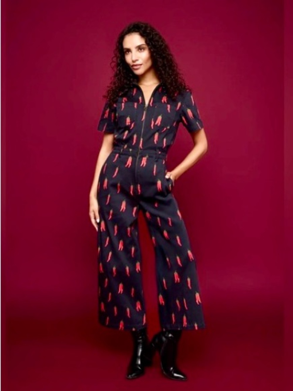 RARE Mixed by Nasrin Chili Pepper Jumpsuit
